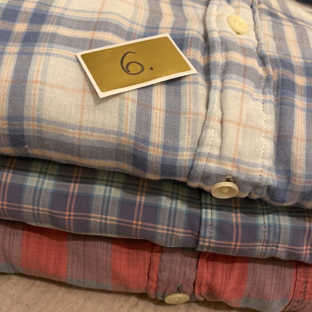 Faherty Men's Plaid Button Down Shirts - Blue, Red, White. Size M . Set - Picture 12 of 12